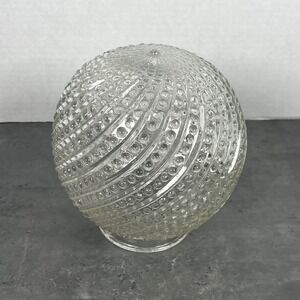 Vintage Clear Glass Swirl Hobnail Globe Lamp Shade Replacement 3.25 Inch Fitter